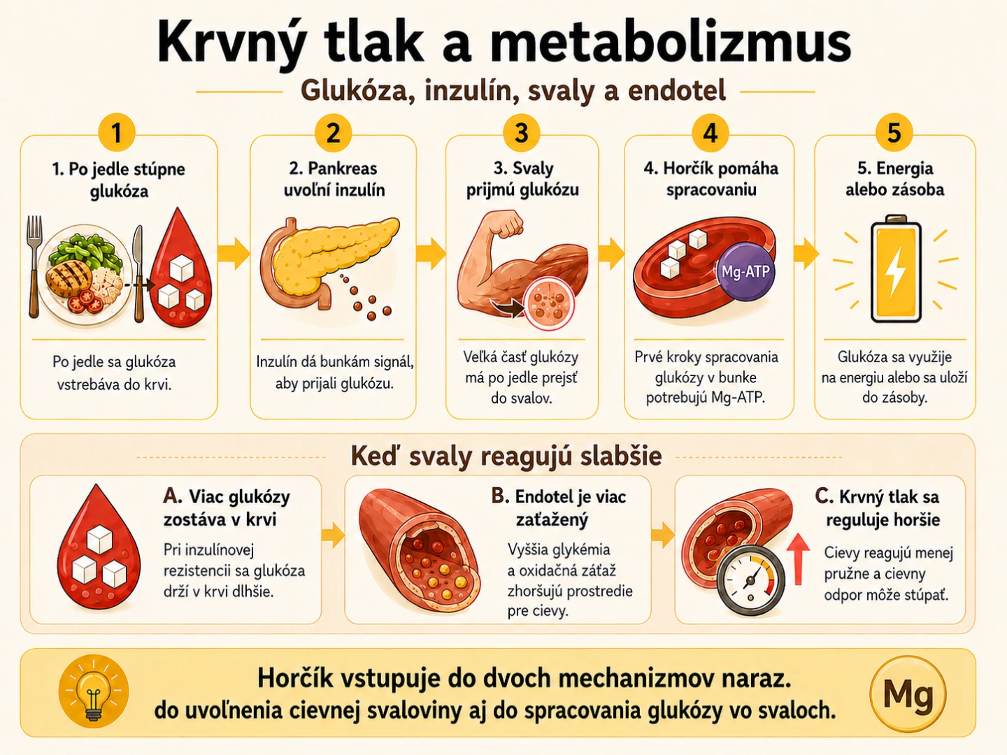 Krvný tlak a metabolizmus. Glukóza, inzulín, svaly a endotel. 